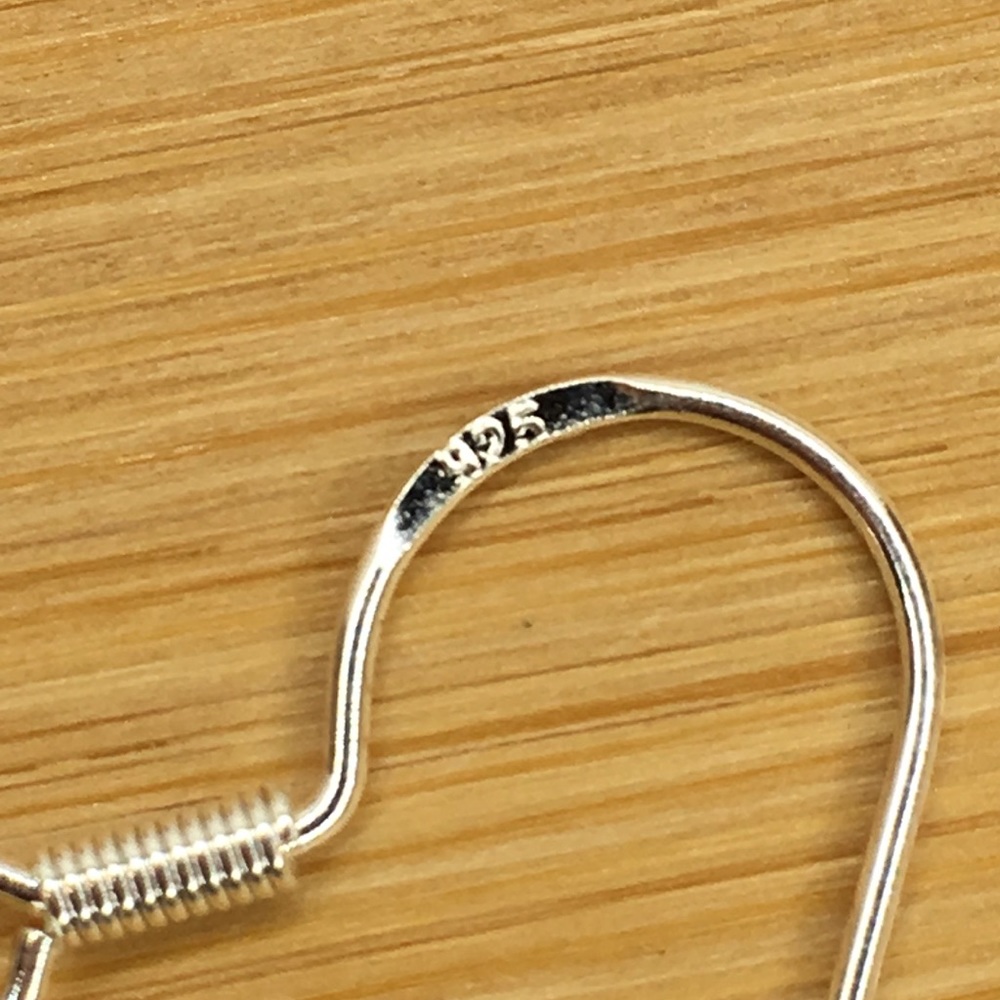 Ribbon Hope .925 Silver Hook Earrings - Picture 3 of 8
